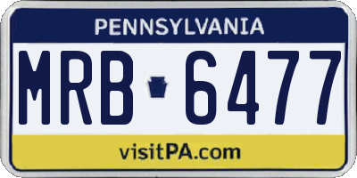 PA license plate MRB6477