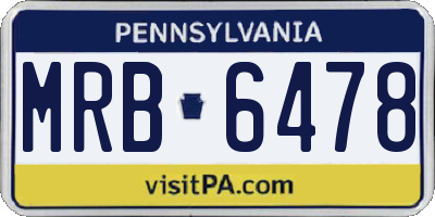 PA license plate MRB6478