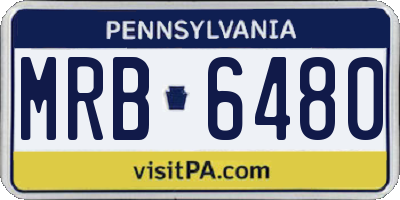 PA license plate MRB6480