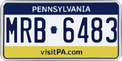 PA license plate MRB6483