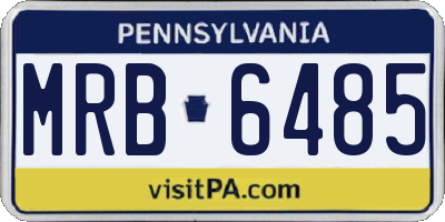 PA license plate MRB6485