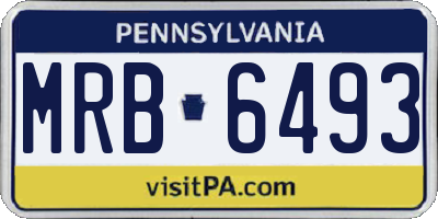 PA license plate MRB6493