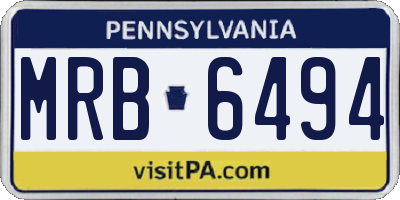 PA license plate MRB6494