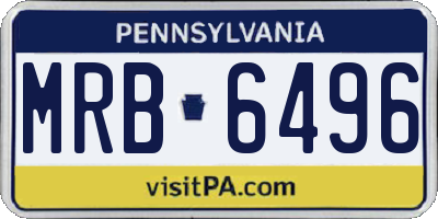 PA license plate MRB6496