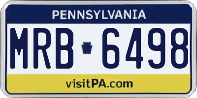 PA license plate MRB6498