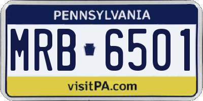 PA license plate MRB6501