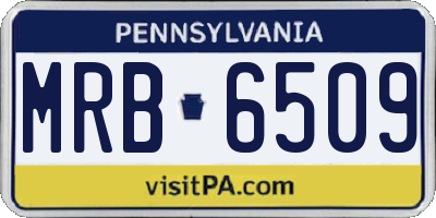 PA license plate MRB6509