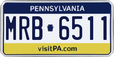PA license plate MRB6511