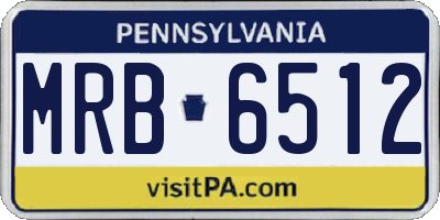 PA license plate MRB6512