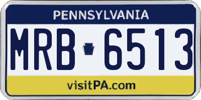 PA license plate MRB6513