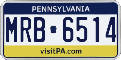 PA license plate MRB6514