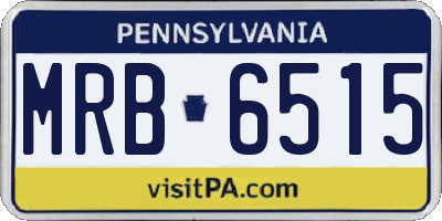 PA license plate MRB6515