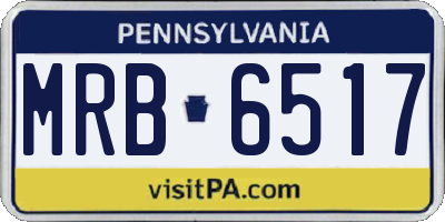 PA license plate MRB6517