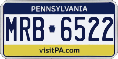 PA license plate MRB6522