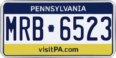PA license plate MRB6523