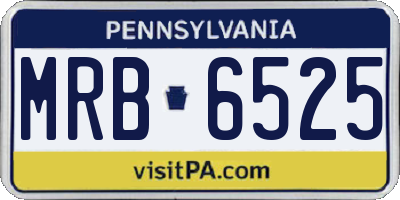 PA license plate MRB6525