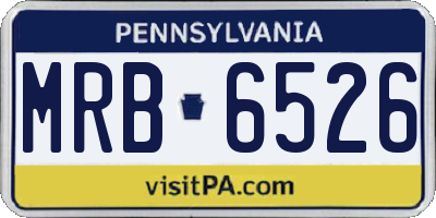 PA license plate MRB6526