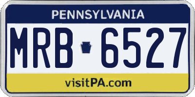 PA license plate MRB6527