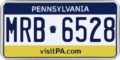 PA license plate MRB6528