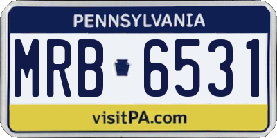 PA license plate MRB6531