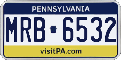 PA license plate MRB6532