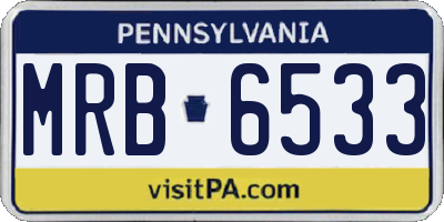PA license plate MRB6533