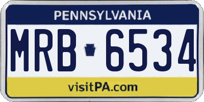 PA license plate MRB6534