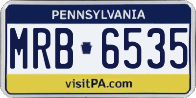 PA license plate MRB6535