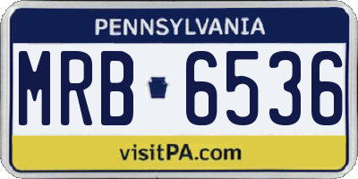 PA license plate MRB6536
