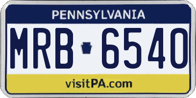 PA license plate MRB6540
