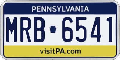 PA license plate MRB6541