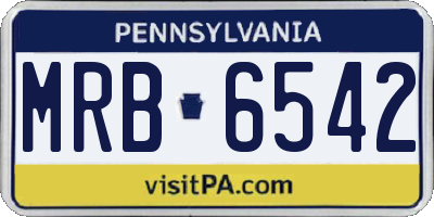 PA license plate MRB6542