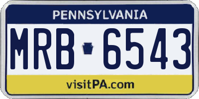 PA license plate MRB6543