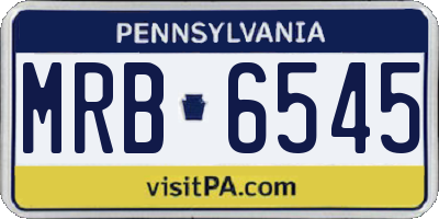 PA license plate MRB6545