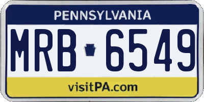PA license plate MRB6549
