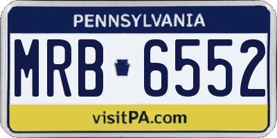 PA license plate MRB6552