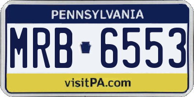 PA license plate MRB6553