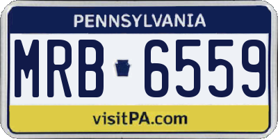 PA license plate MRB6559