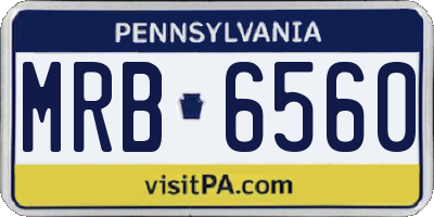 PA license plate MRB6560