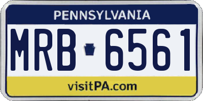 PA license plate MRB6561