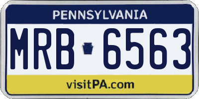 PA license plate MRB6563