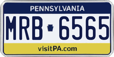 PA license plate MRB6565
