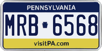 PA license plate MRB6568