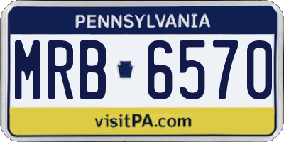 PA license plate MRB6570