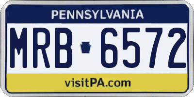PA license plate MRB6572
