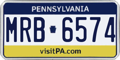 PA license plate MRB6574