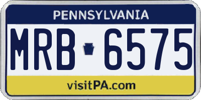PA license plate MRB6575