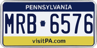 PA license plate MRB6576