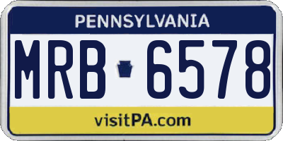 PA license plate MRB6578