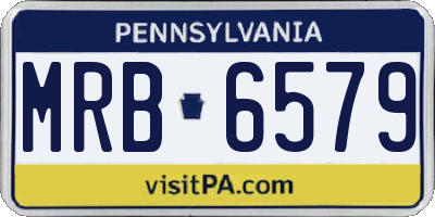 PA license plate MRB6579